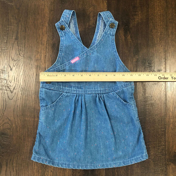 Vintage OshKosh B’Gosh Vestbak Overalls Pink Label Size 3T Flowers Made In USA - Picture 3 of 12